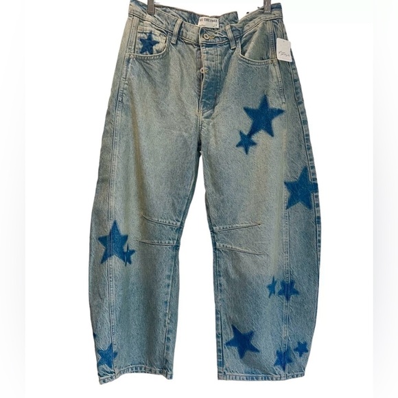 Free People We The Free Good Luck shadow patch jeans - Picture 4 of 5